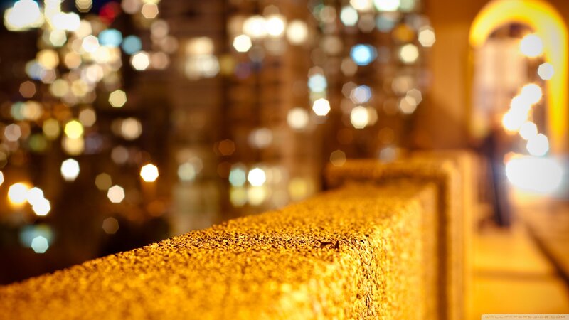 Stone Wall at Night — Yellow
