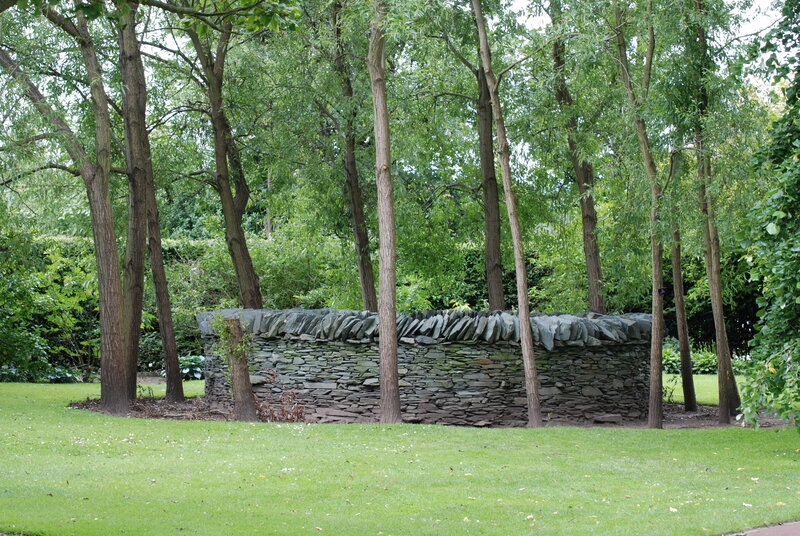 Stone wall in a park