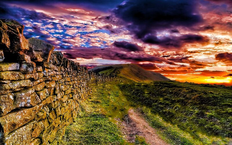 Stone Wall on Hillside