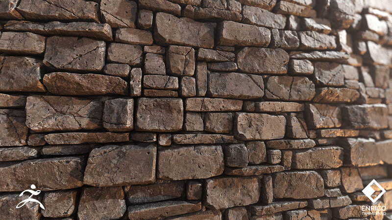 Stone Wall Texture — Brown, Neutral, 3d Render