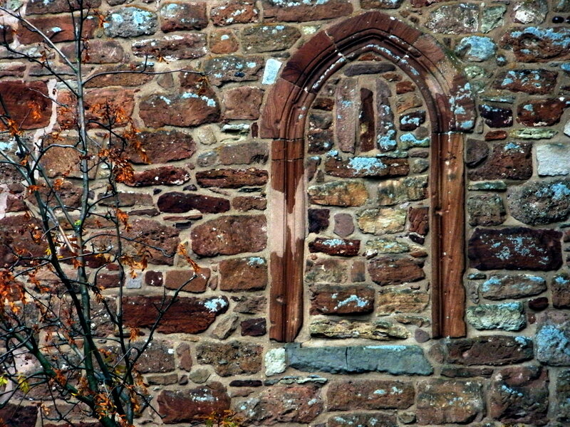 Stone Wall with Arched Window