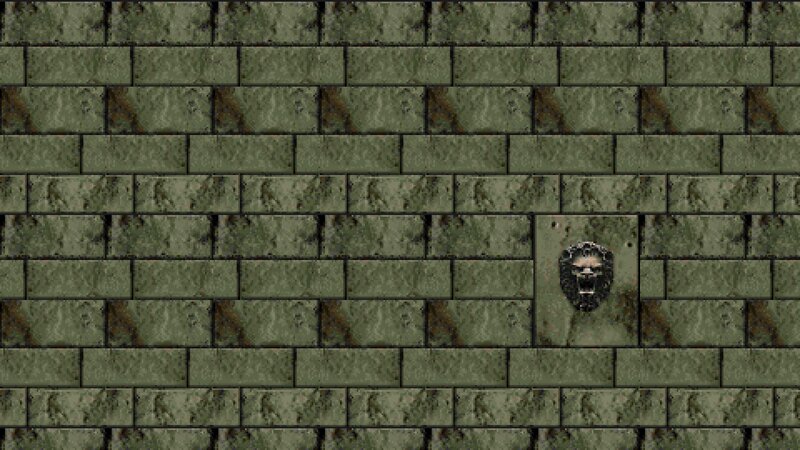 Stone Wall with Lion Head