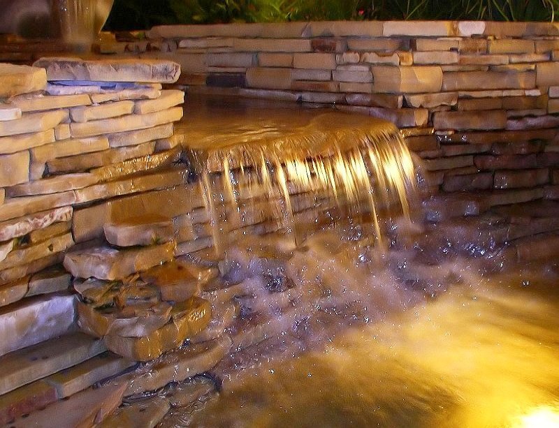 Stone Waterfall Feature — Brown