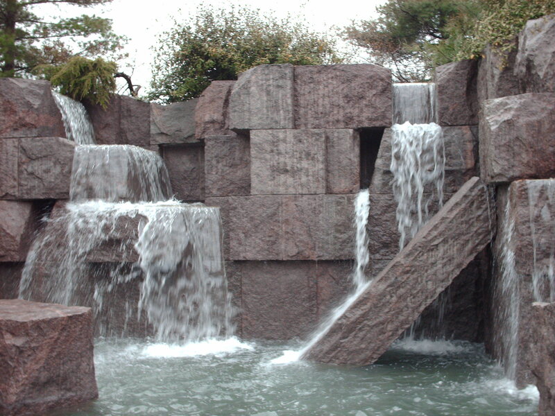 stone waterfall feature