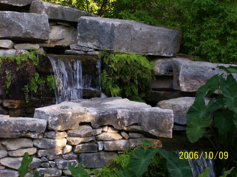 Stone Waterfall Garden — Green
