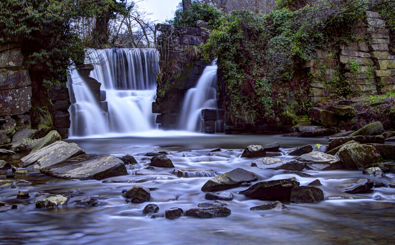 Stone Waterfall in Forest