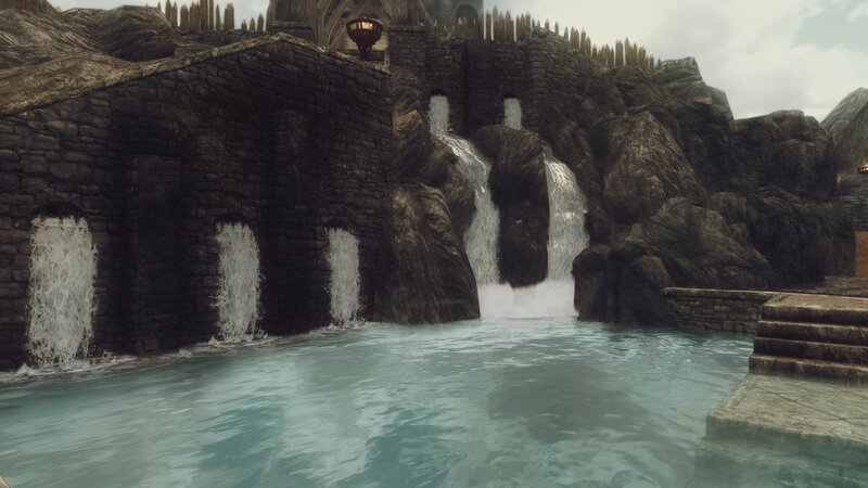 Stone Waterfall Structure — Gray