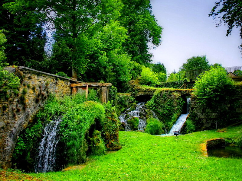 Stone Waterfalls in Garden