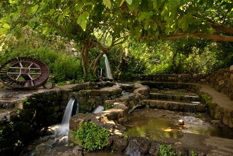 Stone Watermill in Garden
