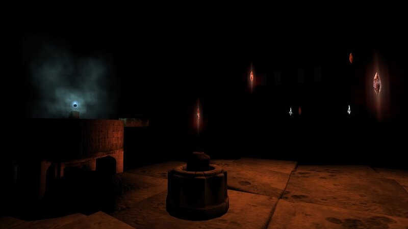 Stone Well in Dark Room