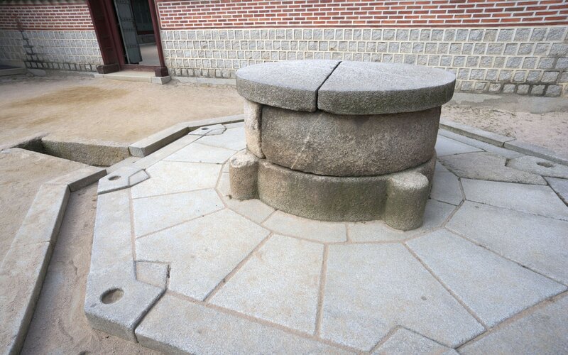 Stone well in traditional courtyard