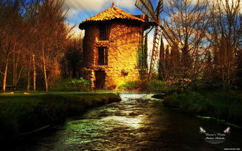 Stone Windmill Building — Brown, Serene