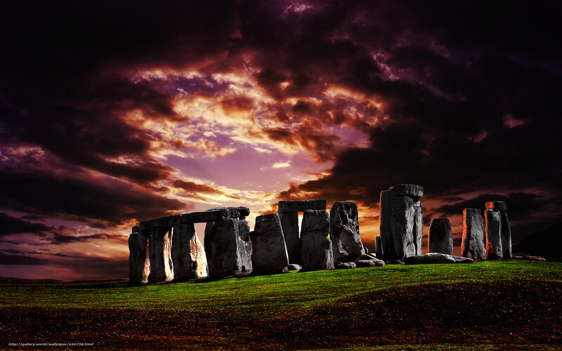 Stonehenge at dramatic sunset
