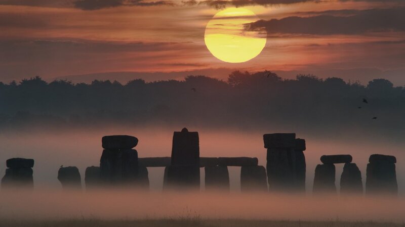 Stonehenge at Sunrise — Orange, Serene