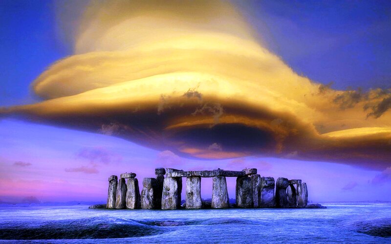 Stonehenge at Sunset — Blue