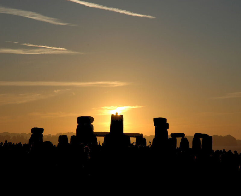 Stonehenge at Sunset — Orange, Dramatic, Photograph, Sun, Sky