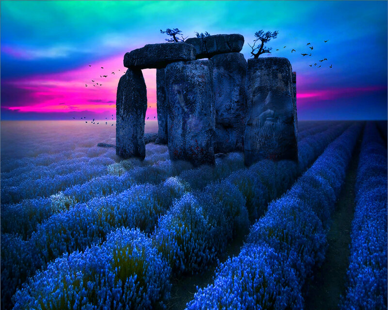 Stonehenge in Lavender Field