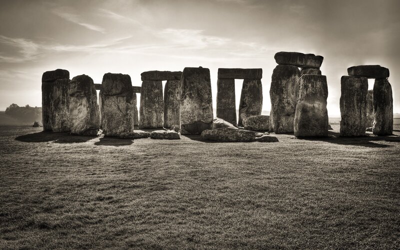 Stonehenge Monument — Black, Dramatic, Sunset