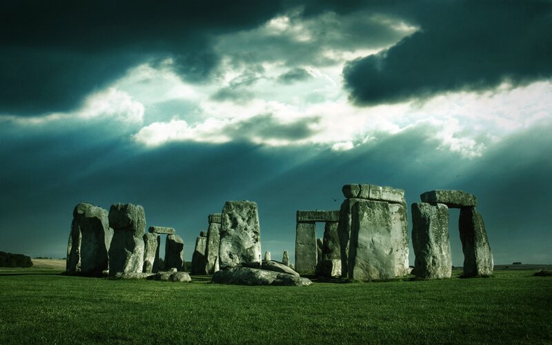 Stonehenge Monument — Green, Dramatic, Afternoon, Photograph
