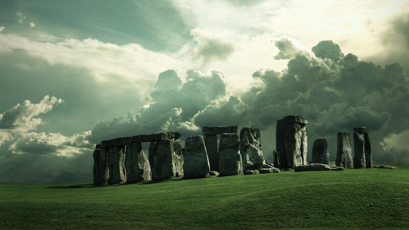 Stonehenge Monument — Green, Dramatic, Afternoon