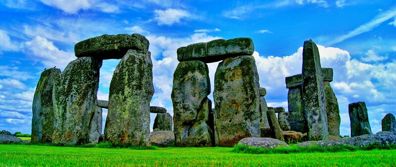 Stonehenge Monument — Green, Serene, Afternoon, Photograph, Grass, Sky