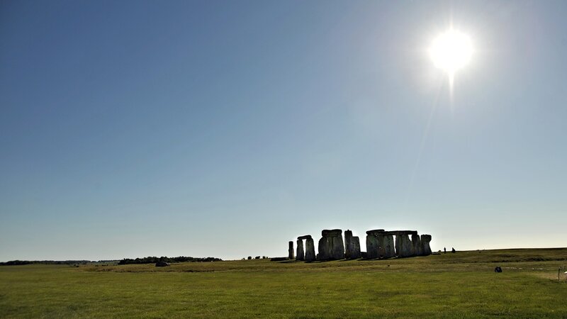 Stonehenge Monument — Green, Serene, Afternoon, Photograph, Sun, Grass Field