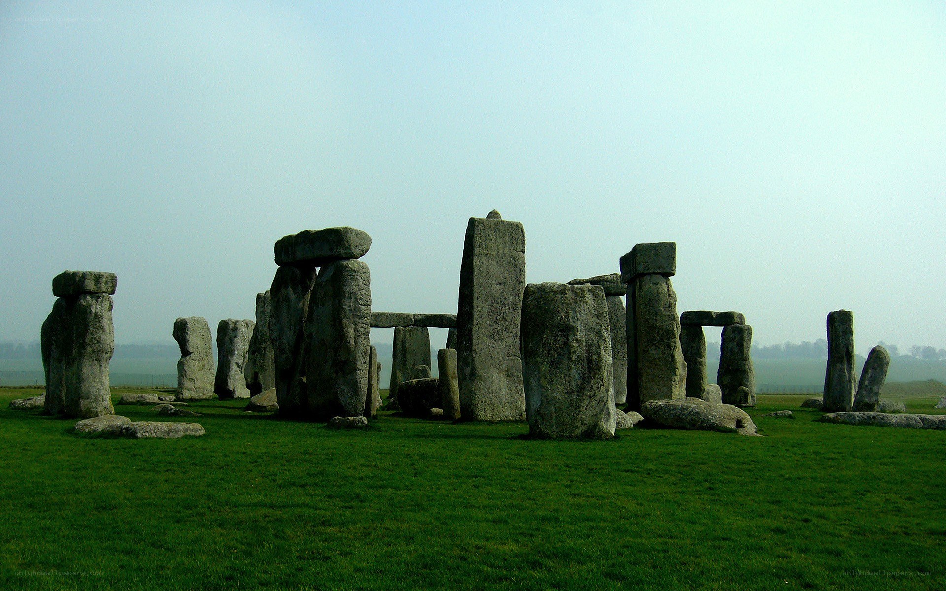 Stonehenge on a misty day