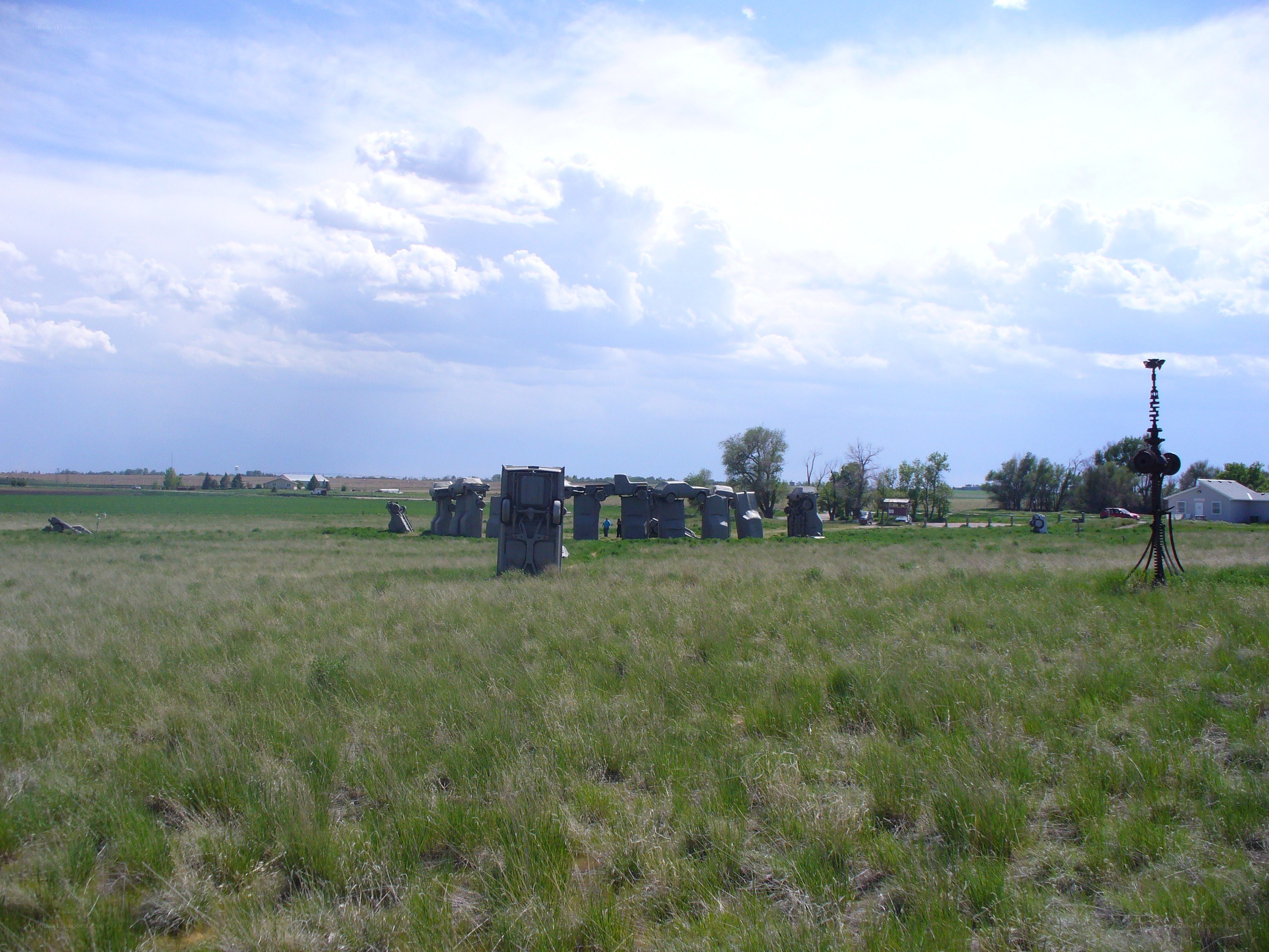 Stonehenge replica in a field