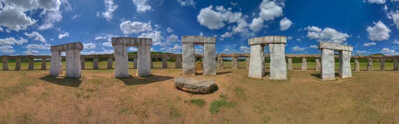Stonehenge replica under blue sky