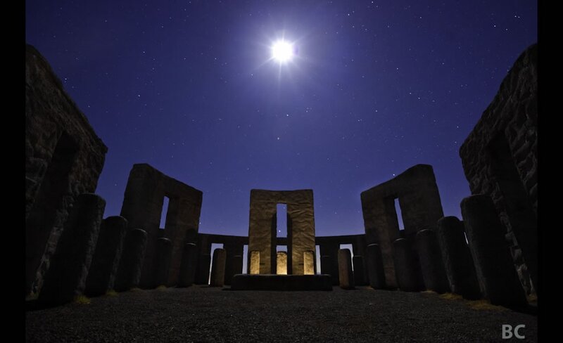 Stonehenge under a starry night