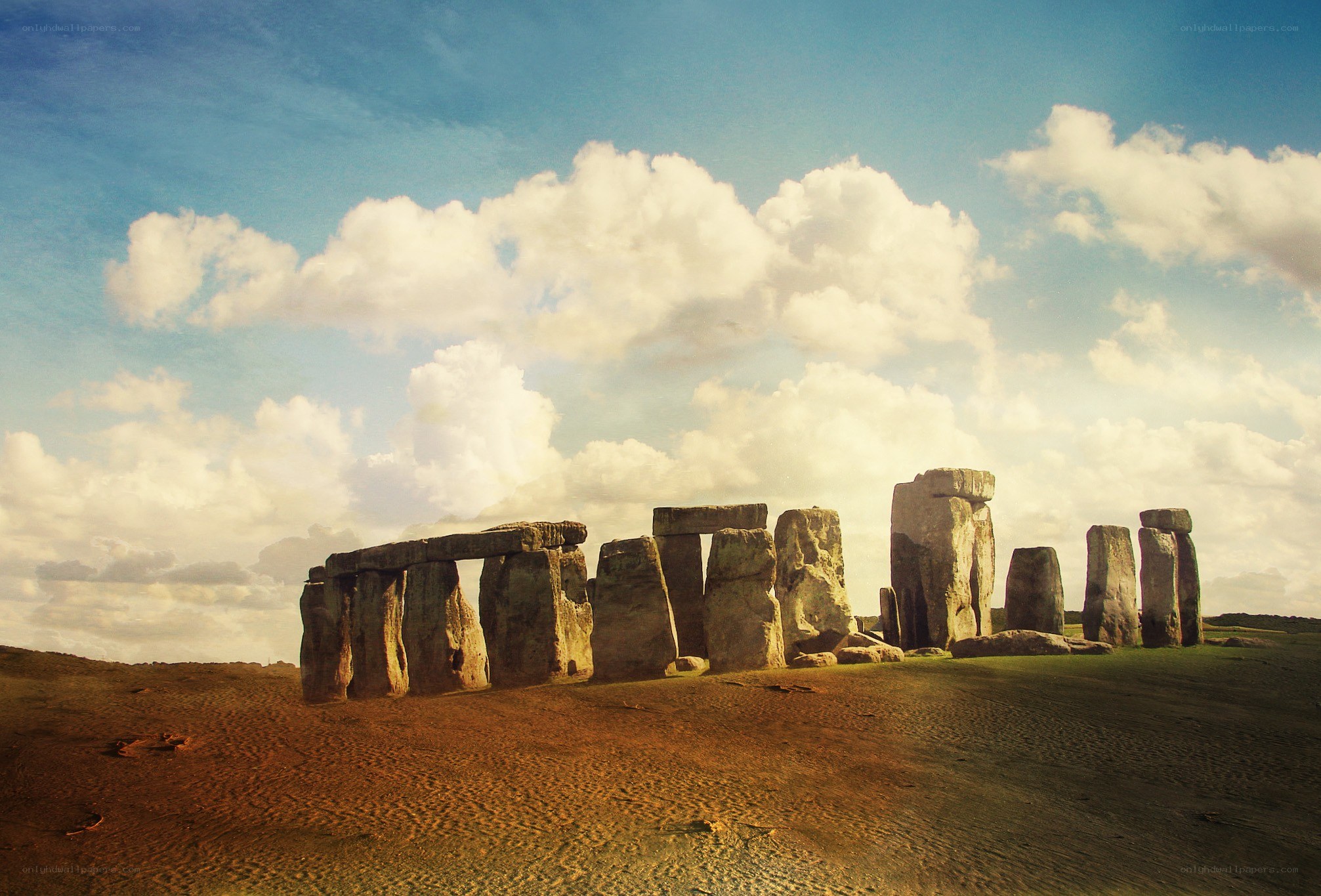 Stonehenge under cloudy sky