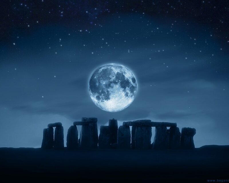 Stonehenge under Moon