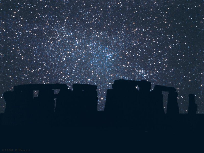 Stonehenge under starry sky