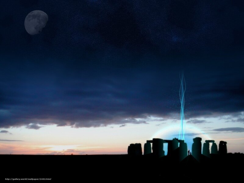 Stonehenge under the moon