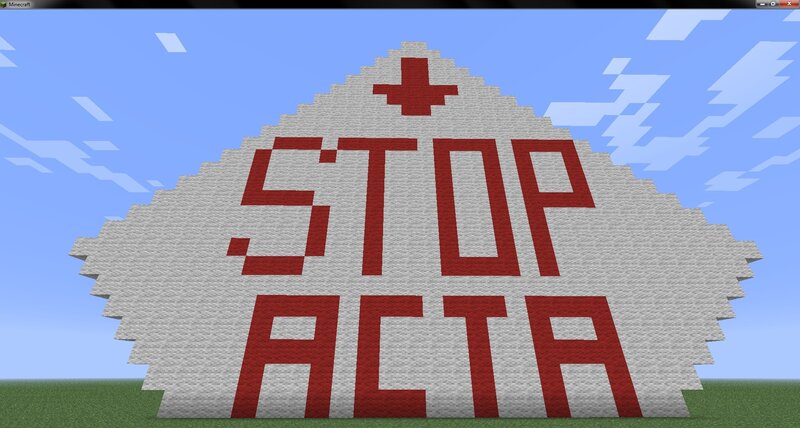 Stop ACTA sign in Minecraft