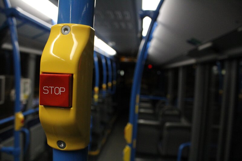Stop Button on Bus Pole