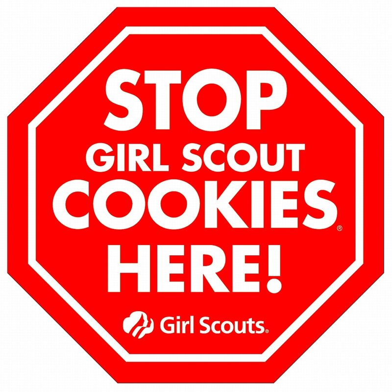 Stop Girl Scout Cookies Here sign