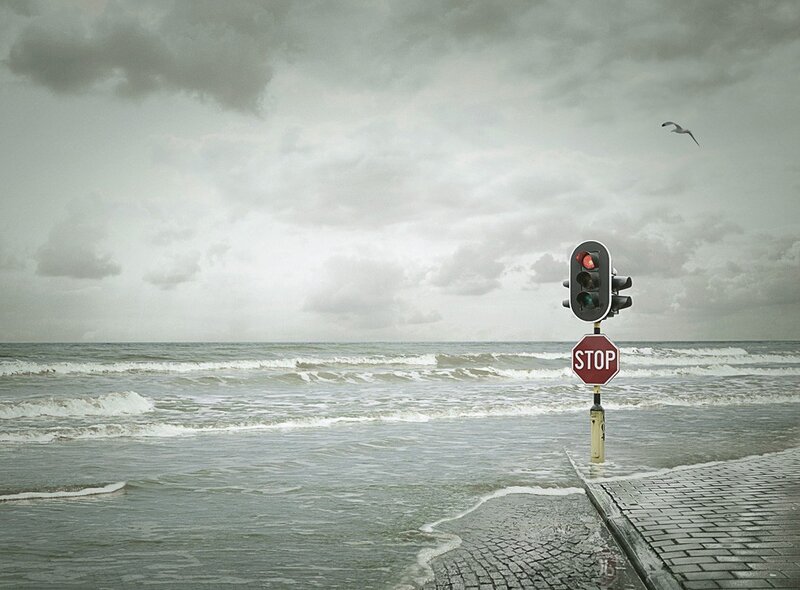 Stop Sign at Beach