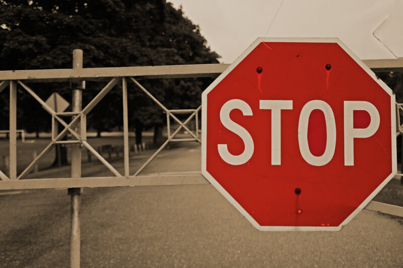 Stop Sign at Gate