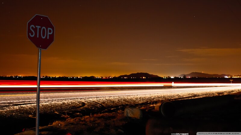 Stop Sign at Night