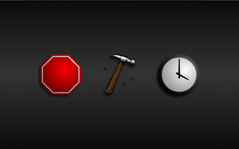 stop sign hammer clock