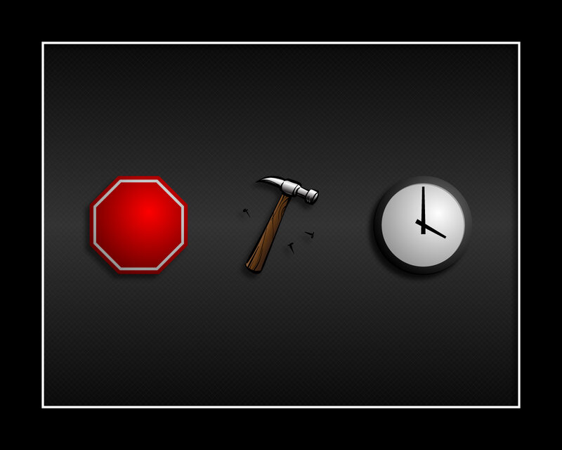 stop sign hammer clock