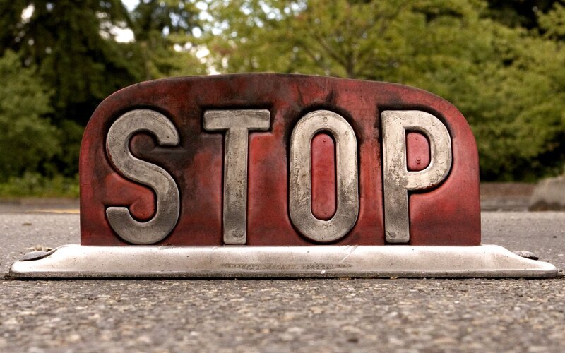 Stop Sign on Pavement