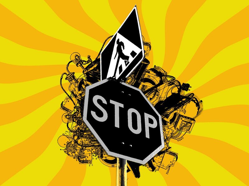 Stop Sign with Mechanical Parts