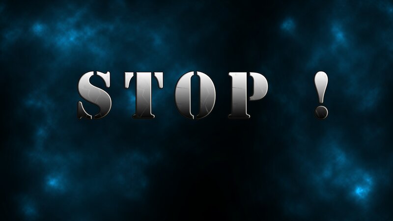 Stop Text on Dark Background