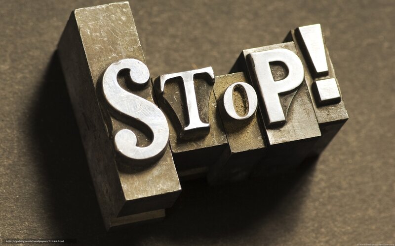 Stop word in letterpress blocks