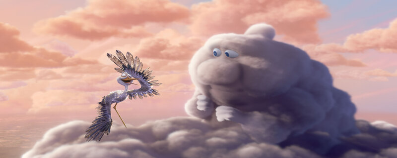 Stork and Cloud Creature — Pink, Serene