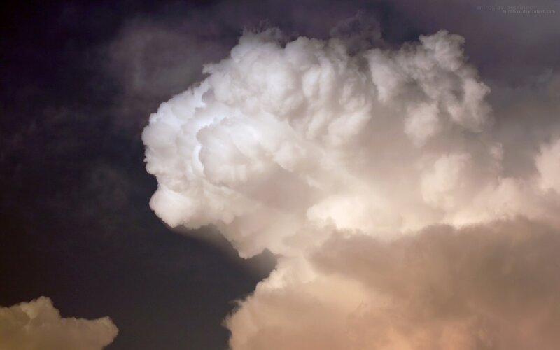 storm cloud at dusk