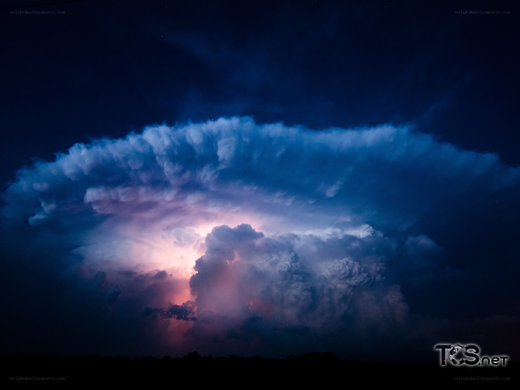 Storm cloud at night