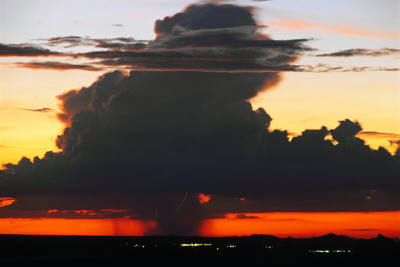 Storm Cloud at Sunset — Orange, Dramatic